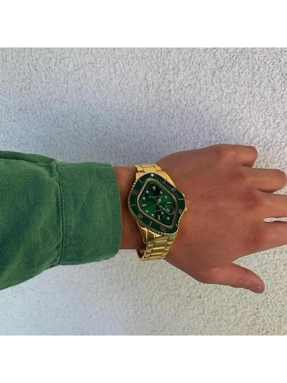 Cyber Gold and Green Classy Y2k 2000s vintage style essential minimalist warped